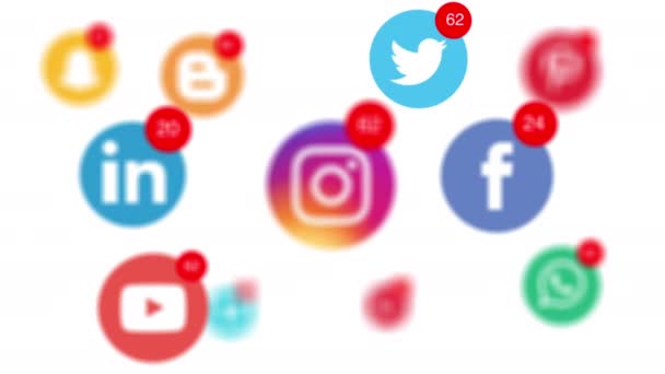 Des Images Une Collection Signes Populaires Logo Des Médias Sociaux — Video