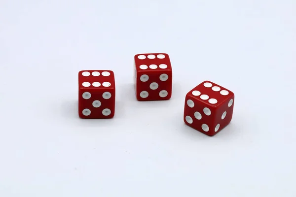 Piros Kocka Játékok Fehér Háttér — Stock Fotó