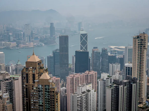 Hong Kong Kína Október 2019 Kilátás Victoria Csúcs — Stock Fotó