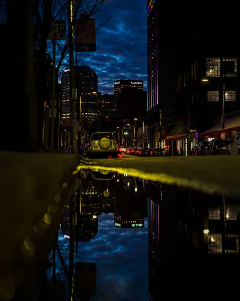 Vista Nocturna Ciudad Capital Del Estado Del Nuevo Año — Foto de Stock