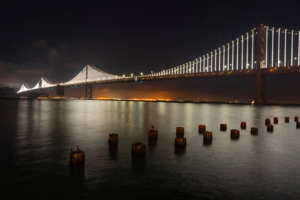 Ponte Sobre Rio Noite — Fotografia de Stock