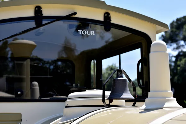 close up of a luxury tourist bus