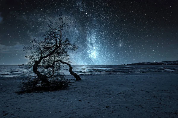 Schöner Nächtlicher Sternenhimmel — Stockfoto