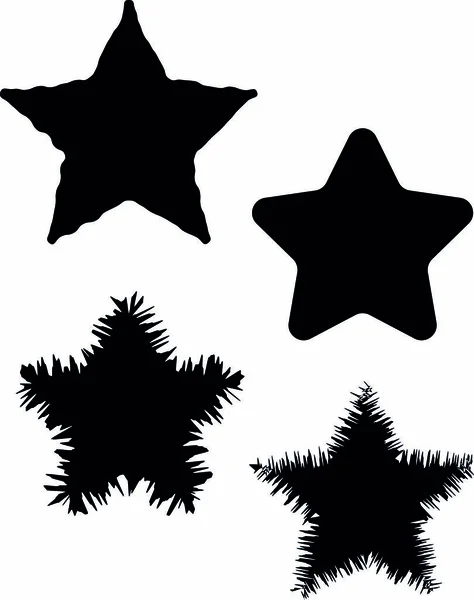 Schwarze Sterne Ikone Gesetzt — Stockvektor