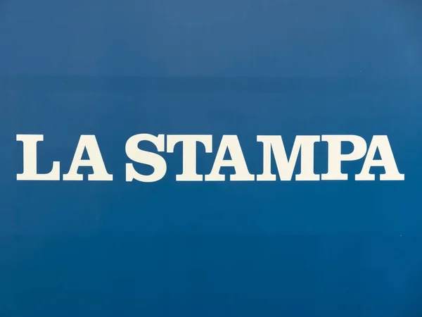 Torino Italy Oct 2021 Logo Stampa Italian Newspaper Isolated Blue — Foto Stock