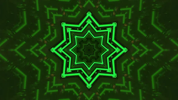 Μια Απεικόνιση Ενός Sci Φόντο Γεωμετρικά Σχήματα Και Φωτεινά Πράσινα — Φωτογραφία Αρχείου