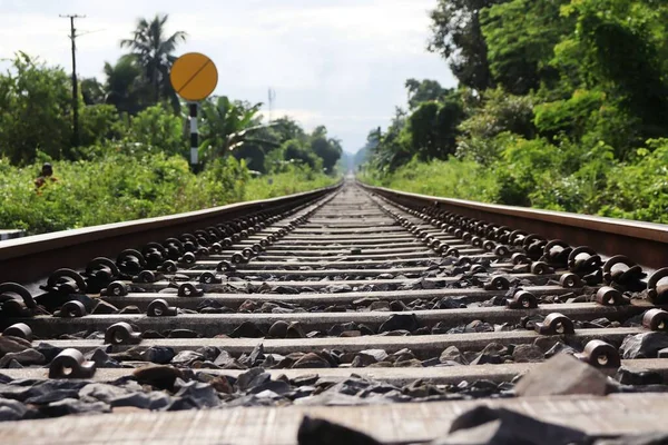 Photo Railway Track Morning — Stock Photo, Image