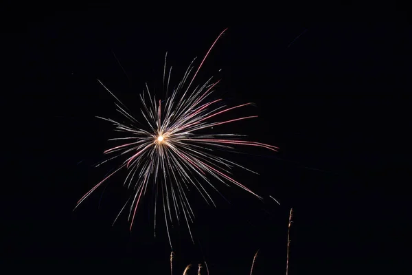 Fogos Artifício Céu Noturno — Fotografia de Stock