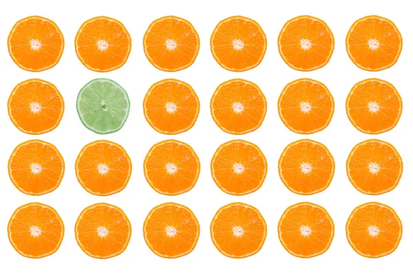 Orange Slices Isolated White Background — Stock Photo, Image