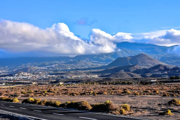Španělská Krajina Pohled Tenerfe Tropických Vulkanické Kanárské Ostrovy Španělsko Medano — Stock fotografie