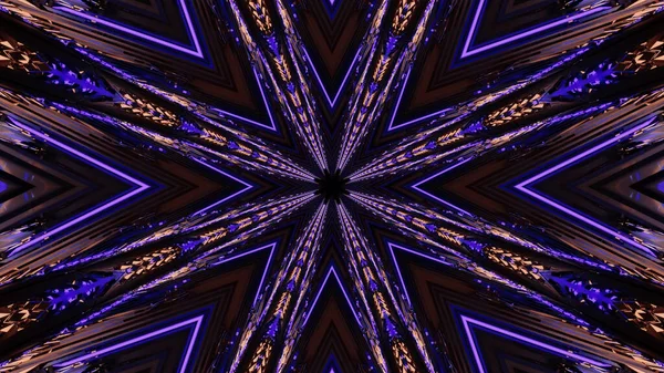 Absztrakt Sci Háttér Ábrázolása Geometriai Alakzatokkal Sötét Led Fényekkel — Stock Fotó