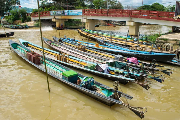 Bateaux Pêche Dans Rivière — Photo