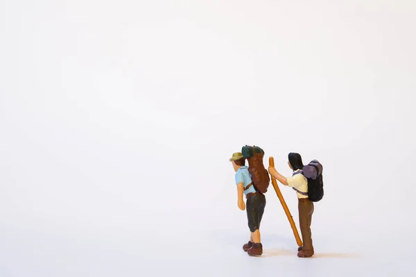 Miniatuur Mensen Man Vrouw Met Speelgoed — Stockfoto