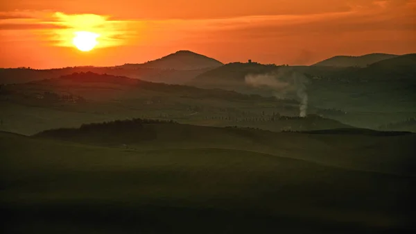 Hermoso Atardecer Las Montañas — Foto de Stock