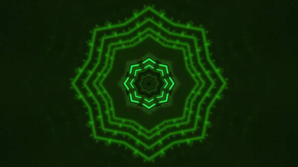Illustration Sci Background Geometric Shapes Bright Green Led Lights — Stockfoto