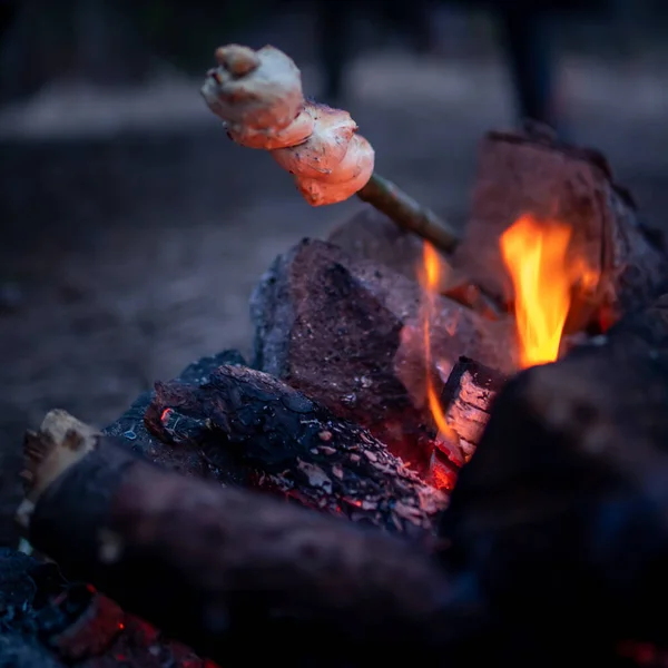 烤架上的烤香肠 — 图库照片