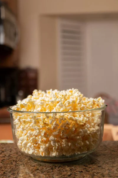 Detail Misky Popcornu Sklenici — Stock fotografie