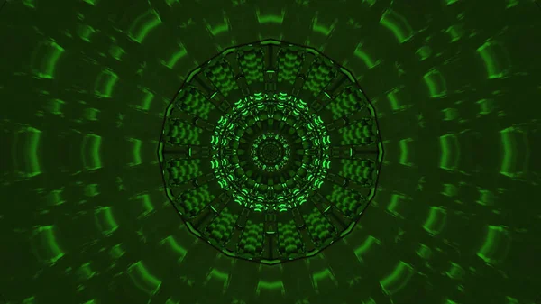 Illustration Sci Background Geometric Shapes Bright Green Led Lights — Fotografia de Stock
