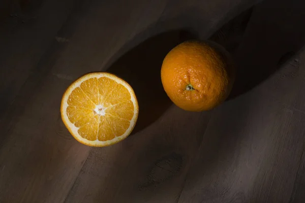 Fából Készült Háttér Narancssárga Gyümölcs — Stock Fotó