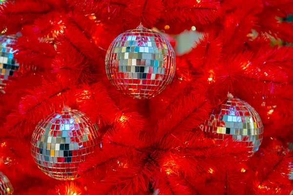 Holiday Decorations Christmas Tree Blurred Holiday Background — Stock Photo, Image