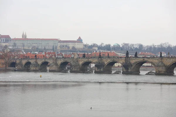 Prague Czech Republic September 2018 Вид Річку Влтава Місті Чарлз — стокове фото