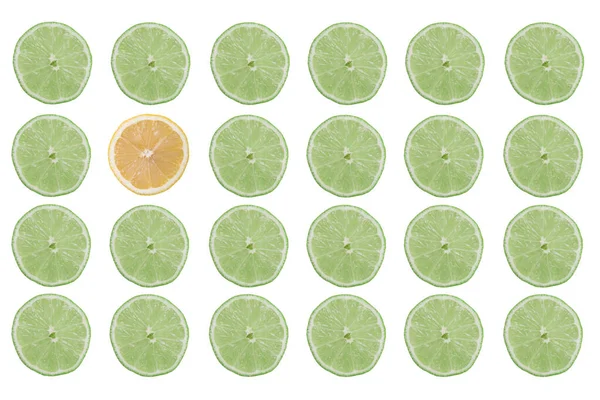 Fresh Lime Slices Isolated White Background — Stock Photo, Image