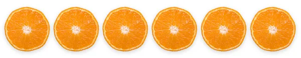 Sinaasappelschijfjes Sinaasappels Geïsoleerd Witte Achtergrond — Stockfoto