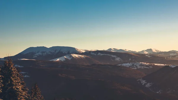 Bela Paisagem Inverno Com Árvores Cobertas Neve — Fotografia de Stock