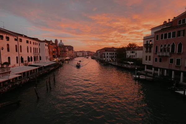 Venice Itália Circa Setembro 2017 Vista Grande Canal Noite — Fotografia de Stock