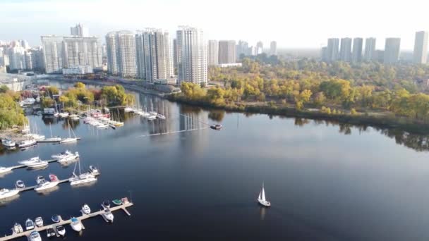 Aerial View Kyiv City Ukraine — Video Stock