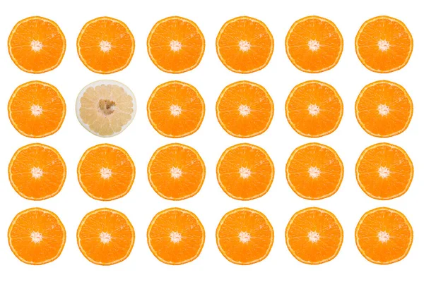 Pomerančové Plátky Izolované Bílém Pozadí — Stock fotografie