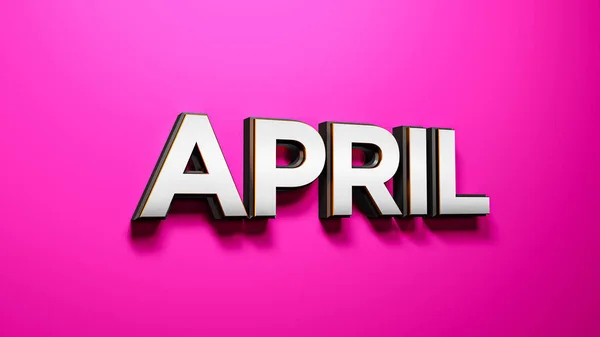 Ein Schriftzug April Auf Rosa Hintergrund — Stockfoto