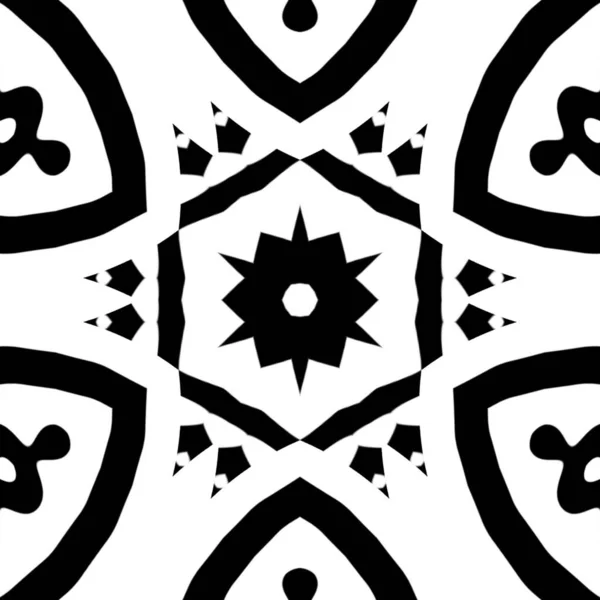 Black White Kaleidoscope Design Pattern — Stock Photo, Image