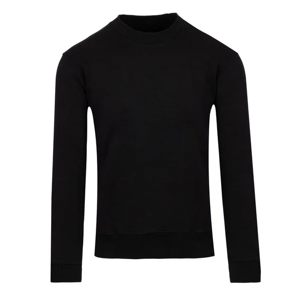 Men Black Blank Sweatshirt Template Two Sides Natural Shape Invisible — 图库照片