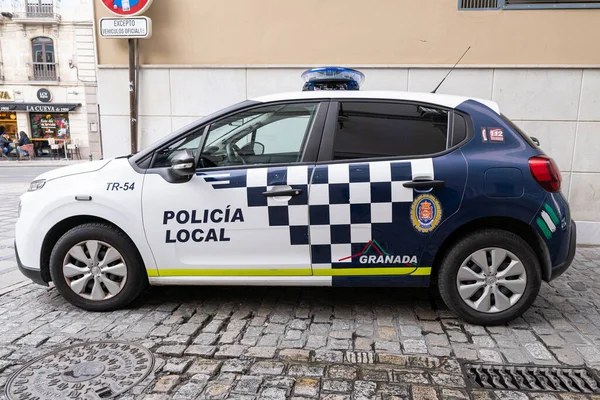 Coche Moderno Calle Policía — Foto de Stock