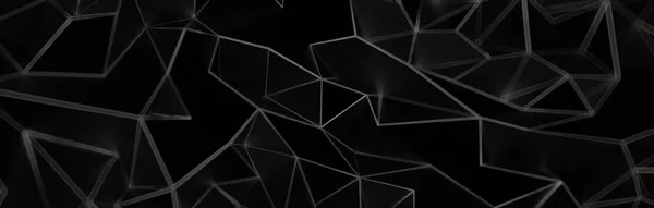 Silver Polygonal Pattern Black Background Abstract Lines — Φωτογραφία Αρχείου