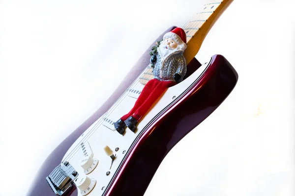 Closeup Shot Guitar White Background — стоковое фото