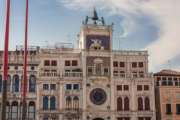 Óra Torony Részlet Velencében Olaszországban Egy Példa Reneszánsz Építészet — Stock Fotó