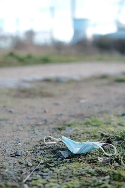 Medicinsk Mask Gatan — Stockfoto