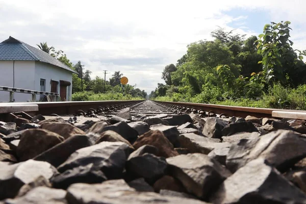 Photo Rocks Railway Track — 스톡 사진