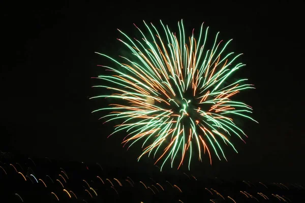 Fogos Artifício Céu Noturno — Fotografia de Stock