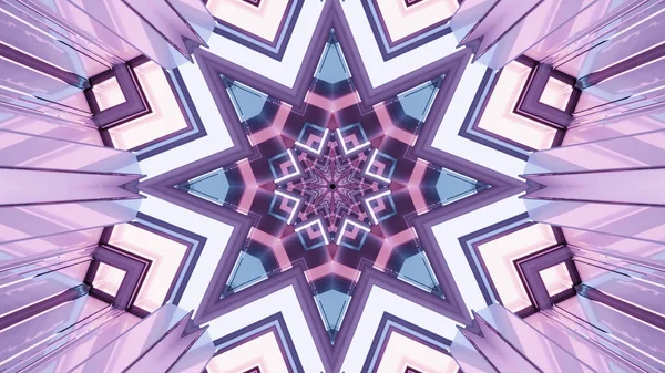 Иллюстрация Научно Фантастического Фона Геометрическими Фигурами Фиолетовыми Фонарями — стоковое фото