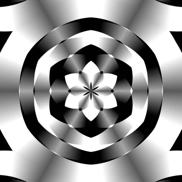 Чорно Білий Шаблон Дизайну Калейдоскопа — стокове фото
