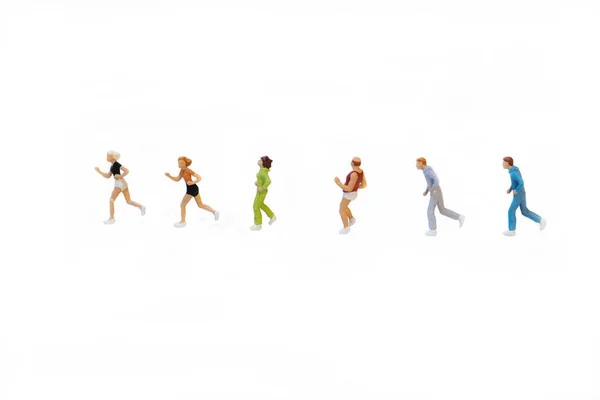 Miniatyr Människor Begreppet Hälsosam Livsstil — Stockfoto