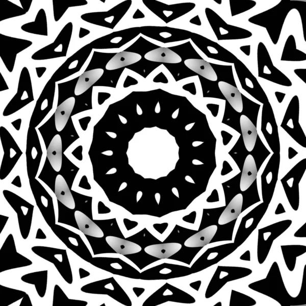 Černobílý Kaleidoskop Design Vzor — Stock fotografie