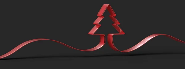 Una Ilustración Diseño Digital Árbol Navidad Sobre Fondo Oscuro —  Fotos de Stock