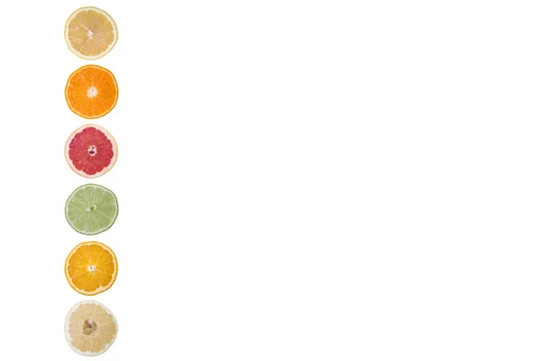 Una Hermosa Ilustración Coloridas Rebanadas Cítricos Aislados Sobre Fondo Blanco —  Fotos de Stock