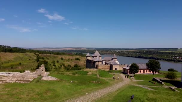 Riprese Panoramiche Della Fortezza Khotyn Oblast Chernivtsi Ucraina Occidentale — Video Stock