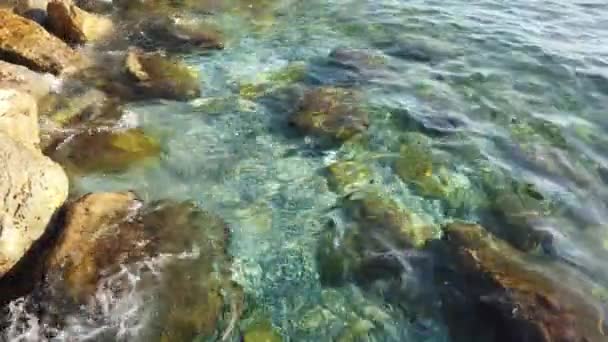 Close Beautiful Transparent Sea Water — Vídeo de Stock