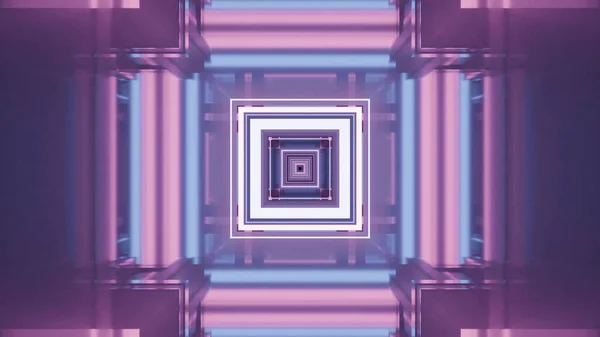 Illustration Sci Background Geometric Shapes Purple Led Lights — Fotografia de Stock